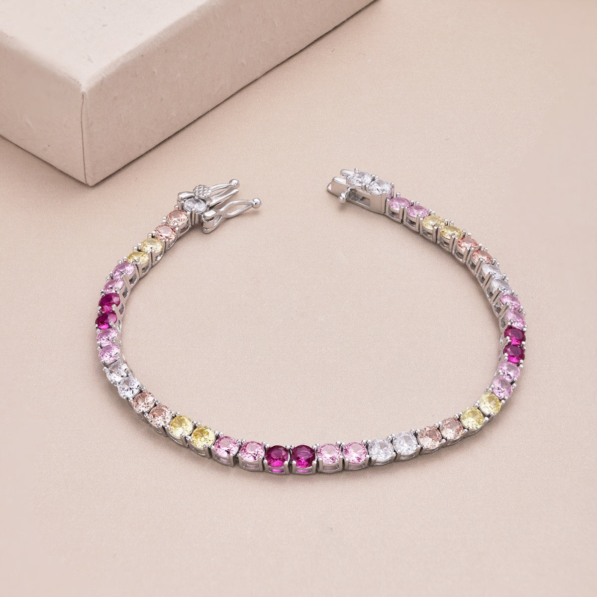 [HOT]Radiant Colorful Round Cut Tennis Bracelet