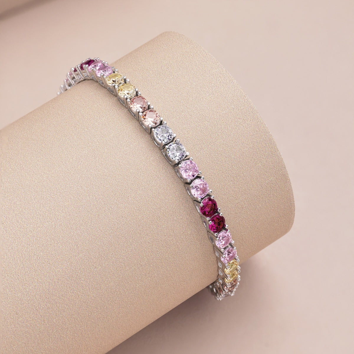 [HOT]Radiant Colorful Round Cut Tennis Bracelet