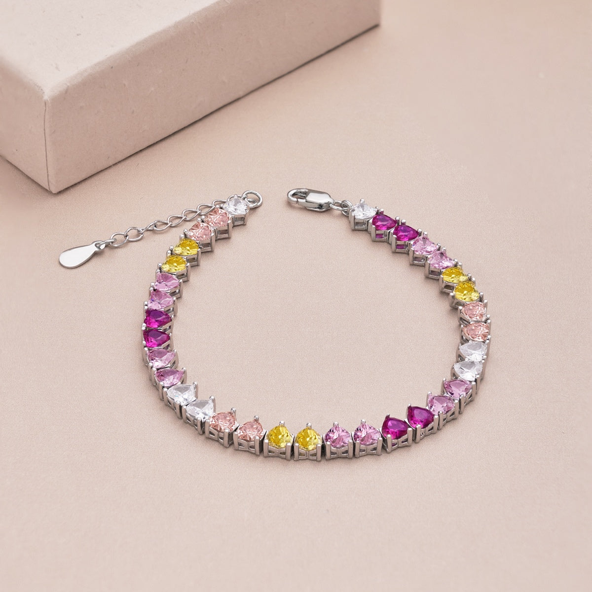 [HOT]Luxurious Colorful Romantic Heart Shape Lover Bracelet