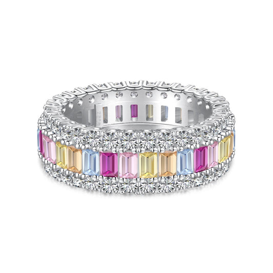 [HOT]Dainty Colorful Radiant Cut Daily Ring