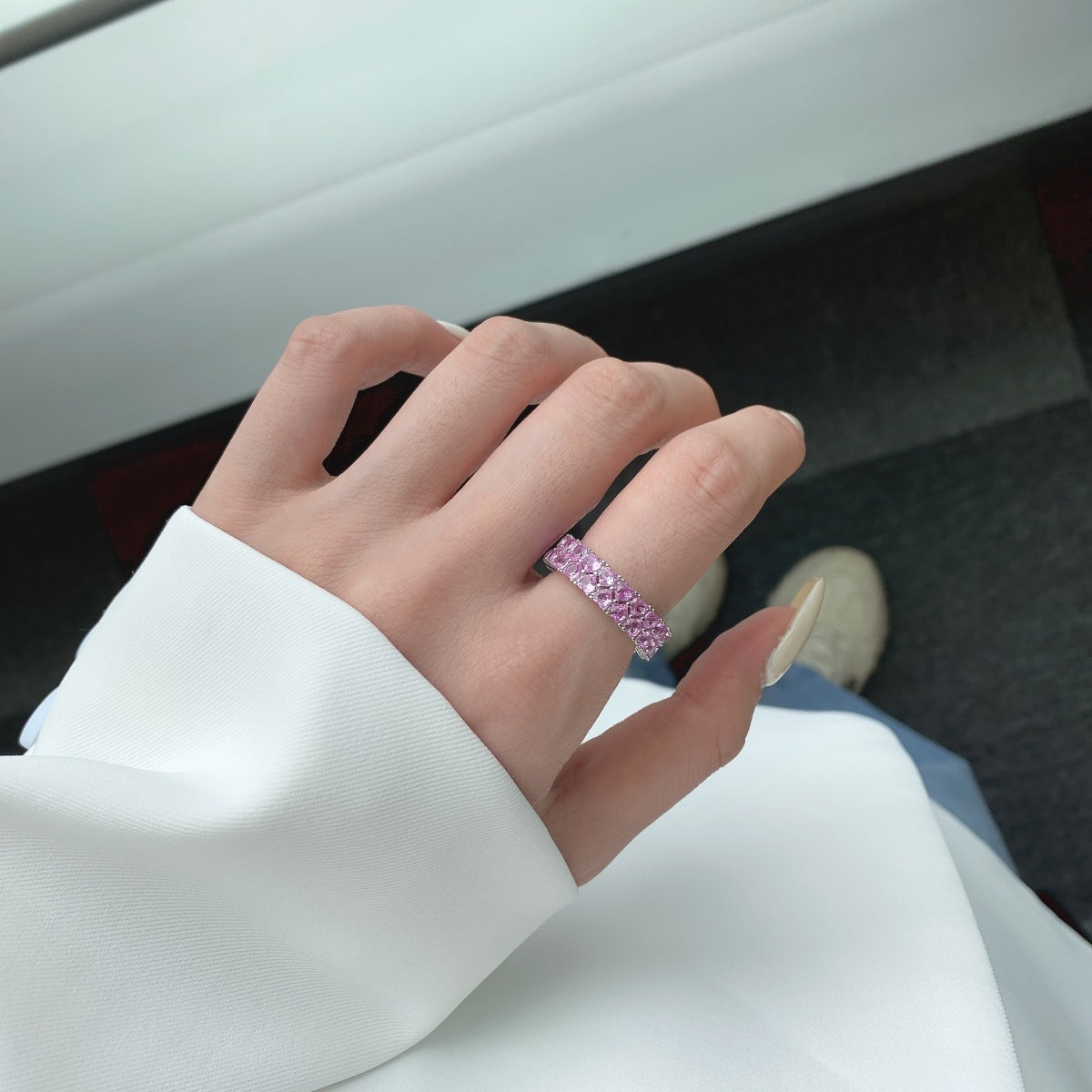 [HOT]Sparkling Full Heart Ring