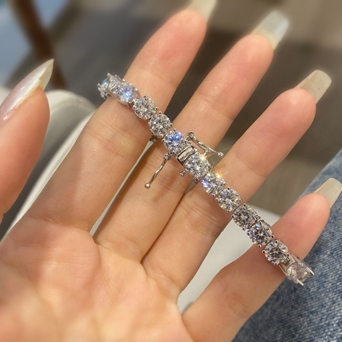 [HOT]0.75 Carat Dazzling Round Cut Wedding Bracelet