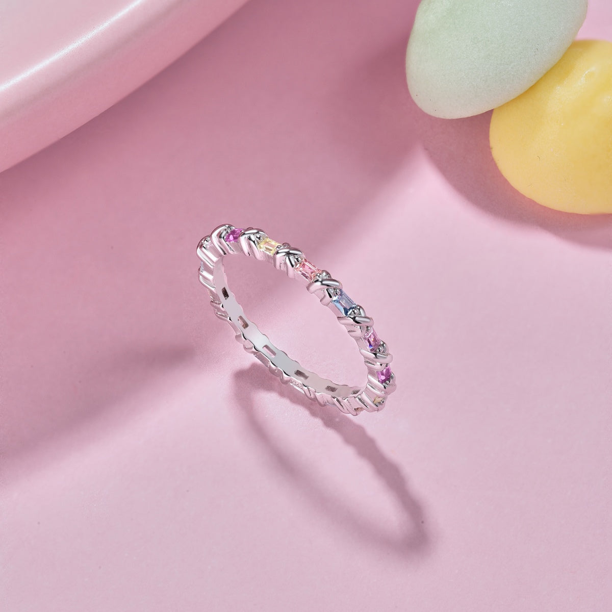 [HOT]Charming Colorful Round Cut Daily Ring