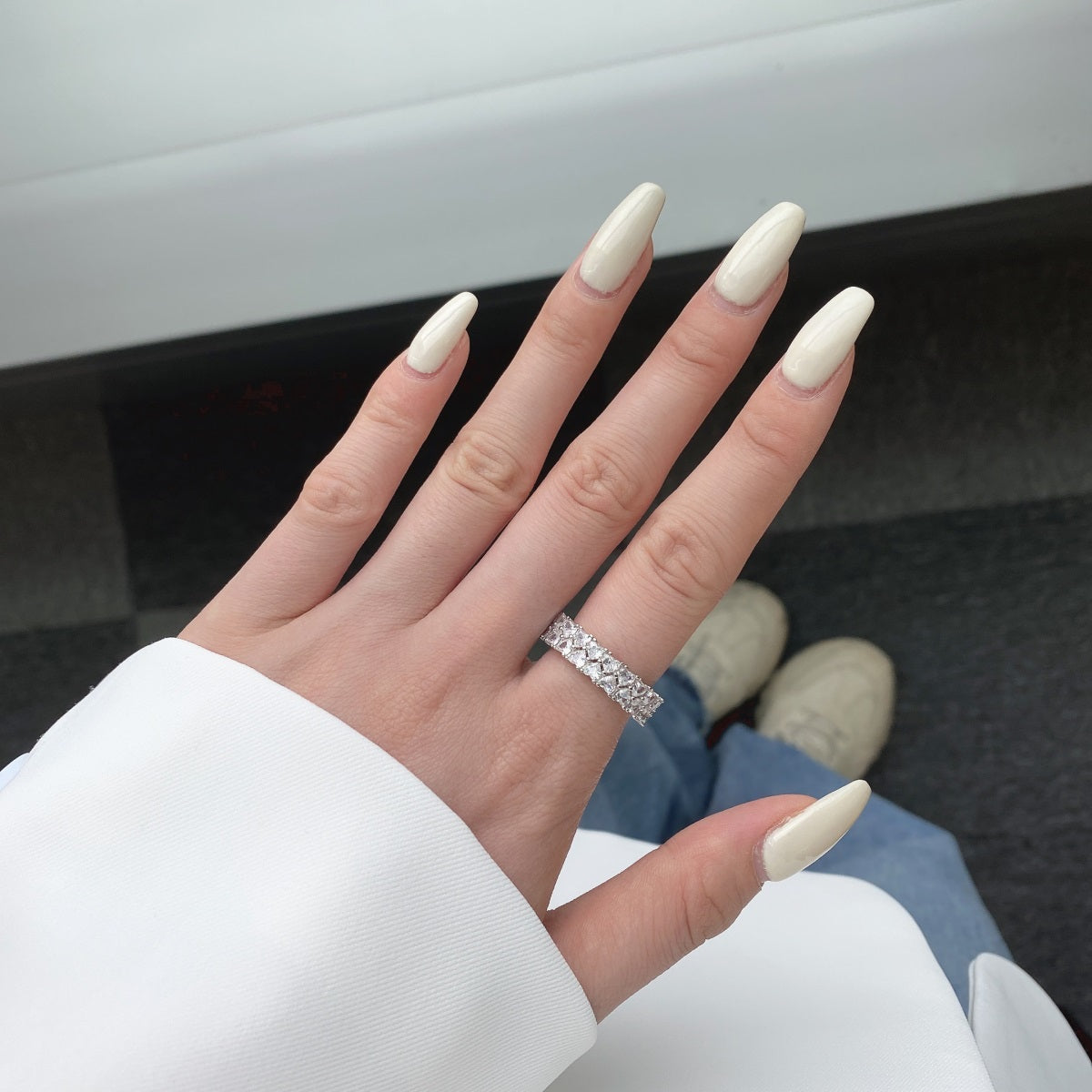 [HOT]Sparkling Full Heart Ring