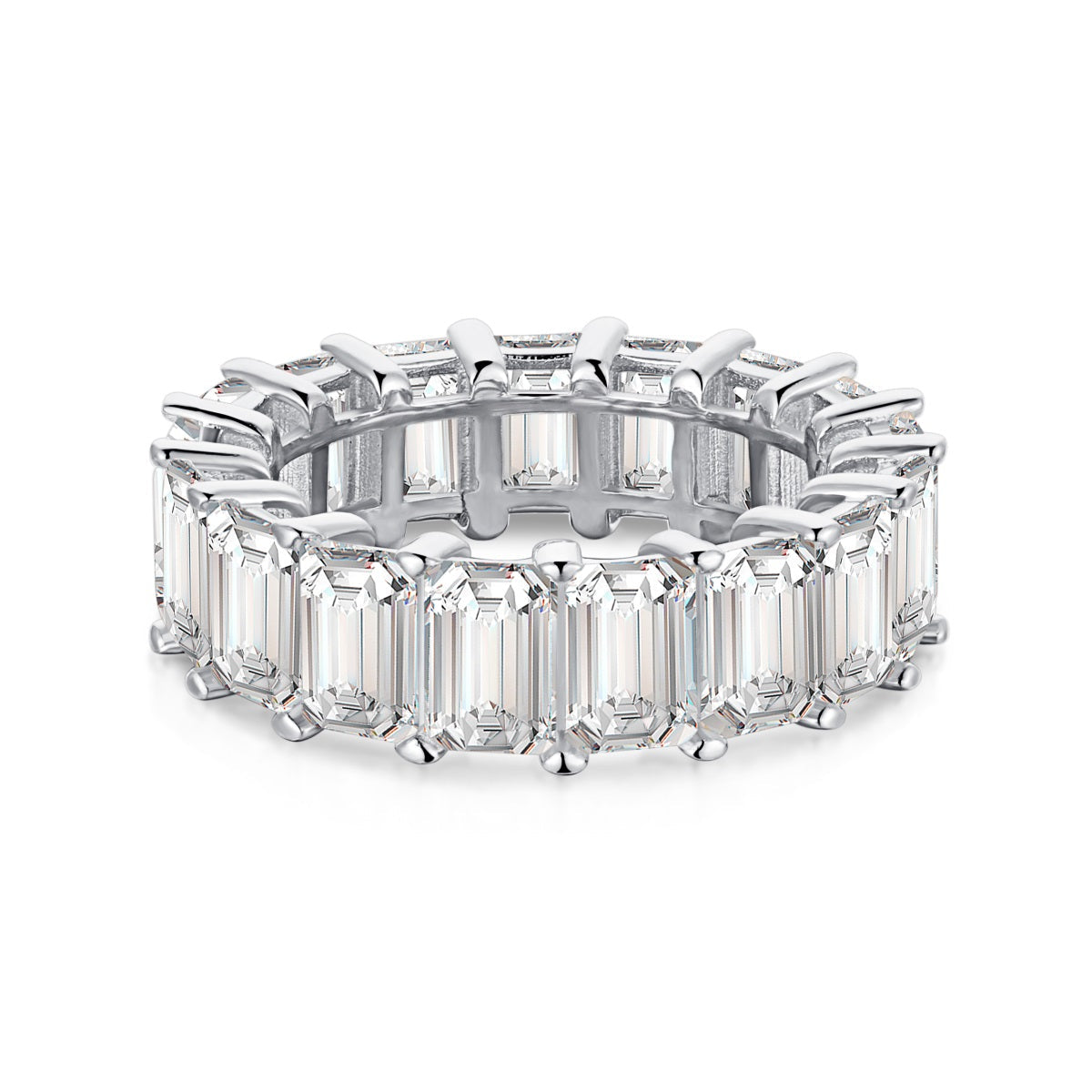 [HOT]0.75 Carat Elegant Emerald Cut Tennis Ring