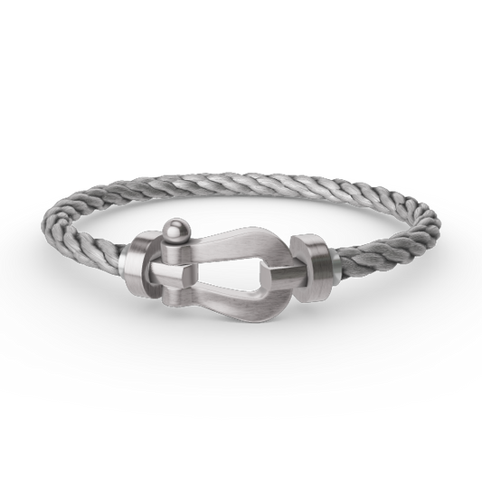 LUXEIFY FORCE LARGE HORSESHOE NO DIAMOND BRACELET SILVER